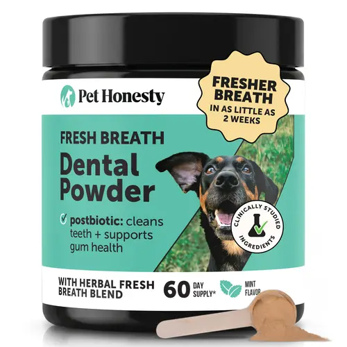 Fresh Breath Dental Powder for Dogs (60 servings) for Odor, Plaque and Tartar