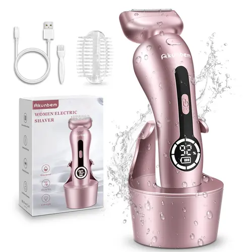 Women's Trimmer and Shaver for Body Hair Trimming - Wireless, Rechargeable, IPX7 Waterproof, Silent, LED Light, Detachable Head for Bikini & Legs Personal Care Gadget