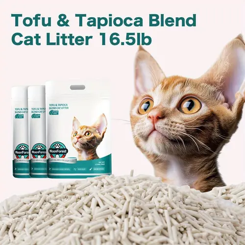 MoonForest Tofu Cat Litter (Plant Derivatives, 24 Months Shelf Life) - Larger Pellets, Low Dust, Quick Clumping, Highly Absorbent, Universal, Odor Control, Less Tracking Kitty Litter for Cats  #tiktokshopbacktoschool #sohochic