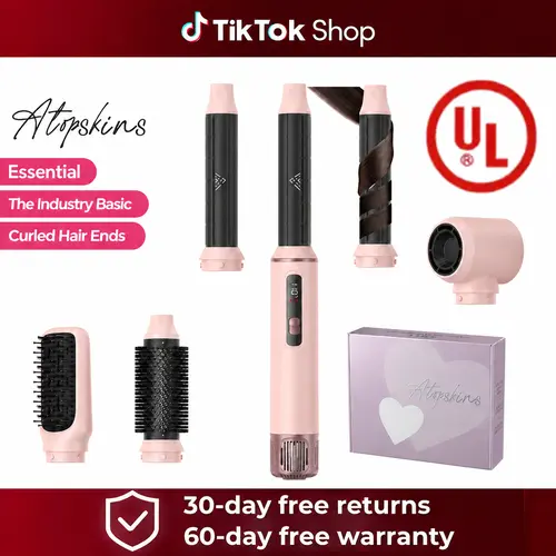 ATOPSKINS 5-in-1 Air Styler hairstyle : non-aggressive styling & Ultra-Lightweight(The attachments are made of plastic),ZeroHeat Damage (230°F) for Non-Aggressive Styling,father'sdaygifts,summerhairstyles