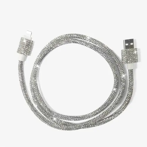Diamond-encrusted 4-in-1 Multi-Purpose Data Cable, 60W Fast Charging 1m Cable with Dual USB-C & Lightning Connectors, Compatible with Apple Smartphones, Cellphones, iPads, Computers & Electronic Devices, Ideal for Car Charging, Fast Charger, Universal Cha