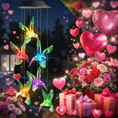 The Ideal Summer Gift—Solar-Powered, Color-Changing Outdoor Wind Chime Light. A perfect gift for ladies, moms, and grandmothers. Waterproof and durable, this hanging decorative light is perfect for porches, patios, and windowsills campingessentials, Solar