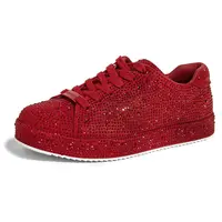 LUCKY STEP Women's Platform Rhinestone Glitter Low Top Sneakers - Wedding Sneakers, Casual Athletic Trainers with Sparkly Bling Details for Bridal Events, Outdoor Fun, Footwear, Shoes for Women, Women's Shoes