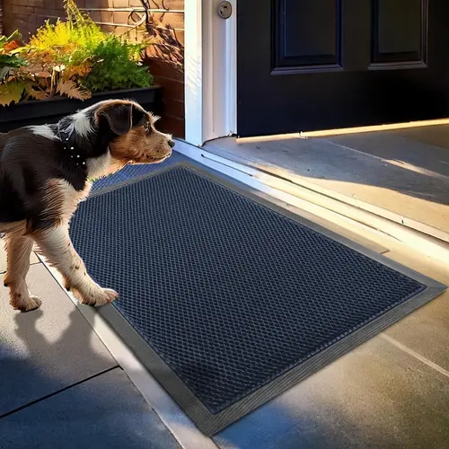PU Mesh Quick-Dry Door Mat - Heavy-Duty Dirt Trapper, Non-Slip, Low-Profile, Wrinkle-Resistant, Durable, Anti-Shrink Utility Rug - 17"x30" Washable Indoor-Outdoor Essential for Entryways (Father's Day Gift Option)