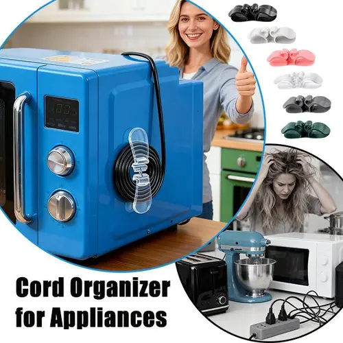 Cord Organizer for Appliances 6 Pack Durable Rubber Cord Wrapper with 3M Adhesive Stable Design Easy Storage in Assorted Colors for Kitchen & Office