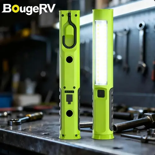 BougeRV Adjustable COB LED Work Light - 800 Lumens Compact Handheld Utility Tool, 3000mAh Rechargeable Battery, Multiple Mounts, Clip-On, Auto Repair Job Site Emergency Lighting (1PCS)