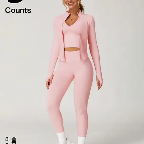 Women's Sporty Three-piece Set, Top & Leggings & Open Front Outerwear for Gym Running, Ladies Sporty Style Clothes for All Seasons, Gym Clothes Set, Casual Fashion for Daily Wear, Stylish Design, Yoga Workout Activewear, Yoga Sportswear Set