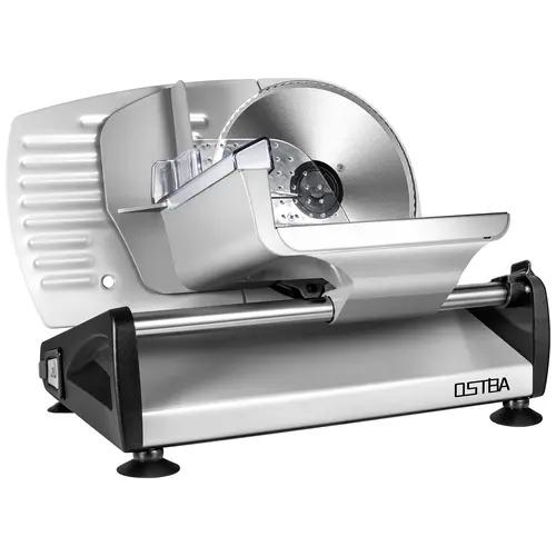 OSTBA Adjustable Electric Meat Slicer, 0-15mm Thickness, 7.5'' Removable Blade, Child Safety Lock, Easy to Clean, 200W with 2 Blades/ 150W / 200W,home essentials