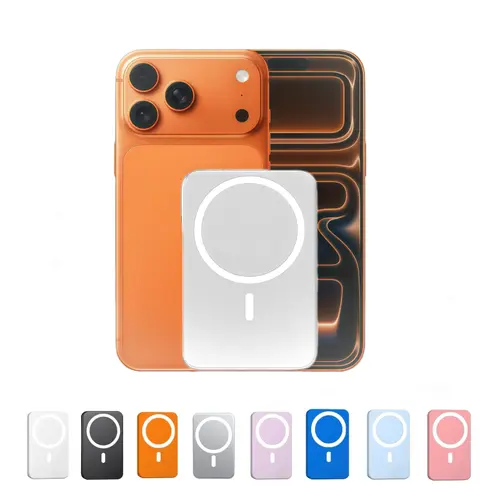 5000mAh Portable Wireless Power Bank, Compact Magnetic Portable Charger with USB-C Charging Support, Includes Magnetic Ring for Compatible Devices, Lightweight Battery Pack for Daily Travel Use