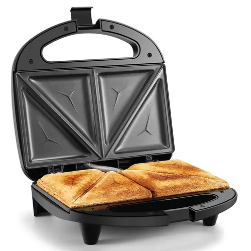 OSTBA Sandwich Maker, 2 Slice Grilled Cheese Maker with Non-stick Triangle Plates, Indicator Lights, Cool Touch Handle, Easy to Clean and Store, 750W,home essentials