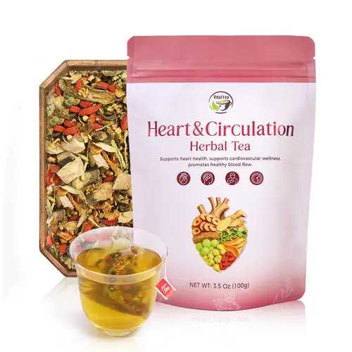 Heart Functional Herbal Tea - 8 Superherbs Tea – Support Heart and Blood Health | Hawthorn, Burdock Root & Goji Berry | Natural Botanical Tea, Caffeine-Free, Non-GMO | Daily Beverage (100g) | iTREE · Vital-Tea