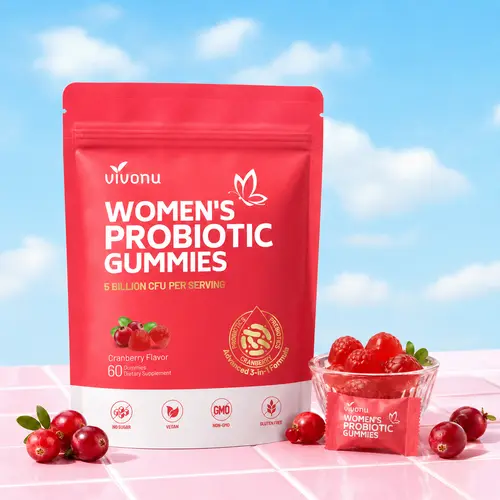 Cranberry Probiotic Gummies | Targeting Body Odor, Women's Health, and Body Balance | Vegan (60 Gummies per Pack) SummerVibes Balances intestinal flora and reduces inflammation