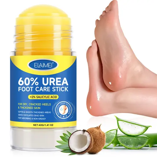 Elaimei 60% Urea High-Urea Foot Stick, Cracked Heel Repair, Dry Skin Treatment, 2% Salicylic Acid, Exfoliating Moisturizer, Dead Skin Removal For Feet, 1.4 Oz