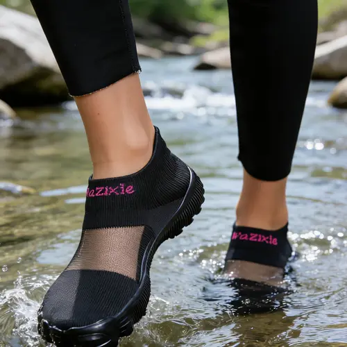 Women's Solid-Color Breathable Comfortable Sports Shoes, Casual Wide-Toe-Box Minimalist Water Shoes, Lightweight Breathable Shoes for Outdoor Activities, Mesh Water Shoes, Aqua Water Shoes, Swimming Shoes, Pool Shoes, Sporty Water Shoes