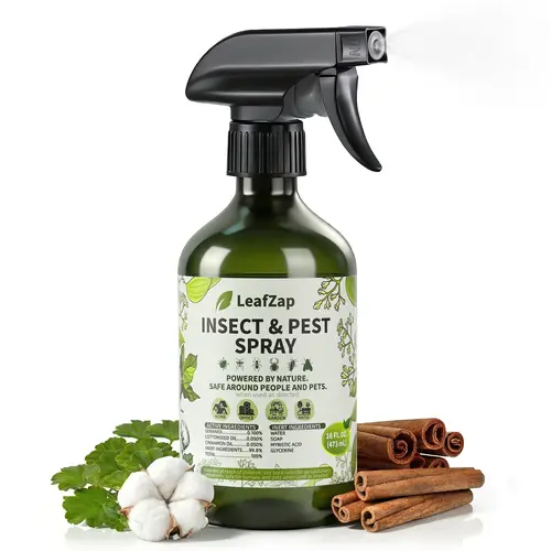 LeafZap Plant-Based Insect Killer Spray, 16 oz Premium Triple Blend Essential Oils Formula with Cinnamon Oil, Family-Pet Safe Pest Control for Ants to Roaches, Indoor-Outdoor Garden & Home Cleaning Tool,back to school,back to school haul