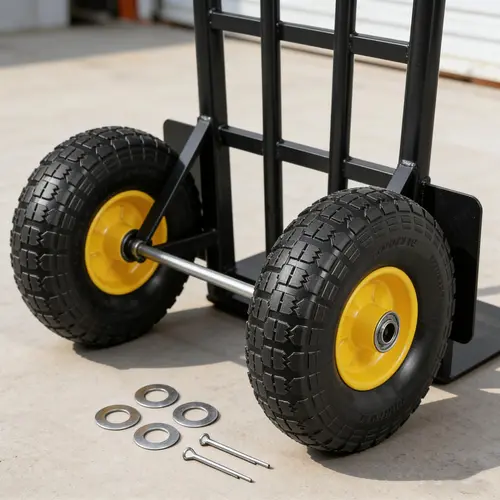 10" Solid PU Rubber Run-Flat Tubeless Wheels Wheel Pack (2-Pack) with Cotter Pins, 180 lbs Dynamic Load, 220 lbs Heavy Loads Capacity, Flat-Free for Hand Truck, Utility Carts, Lawn Mowers