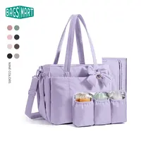 【NEW IN】BAGSMART Crush Bow Diaper Bag Tote, 22L PLUS / 26L PRO , Waterproof Puffer Travel Tote with Changing Pad for New Parents & Babies 0-14M DealsForYouDays