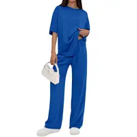 PrettyGarden Women‘s 2-Piece Lounge Sets Summer Short Sleeve Matching Airport Travel Outfits Casual Spring Clothes