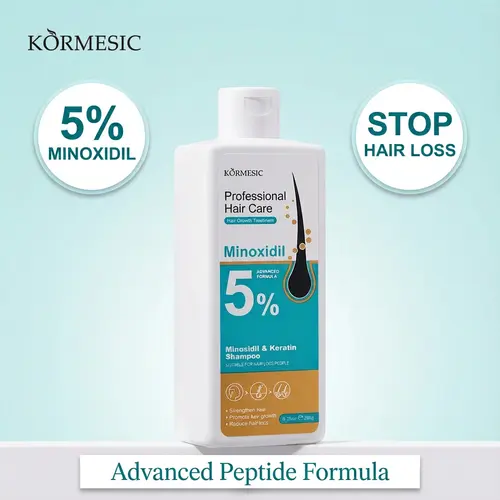 KORMESIC 5% Minoxidil & Keratin Haircare Shampoo, Advanced Peptide Complex, Root Strengthening, Deep Repair, Anti-Thinning Hair Loss Product, Anti-Thinning Hair Loss Products