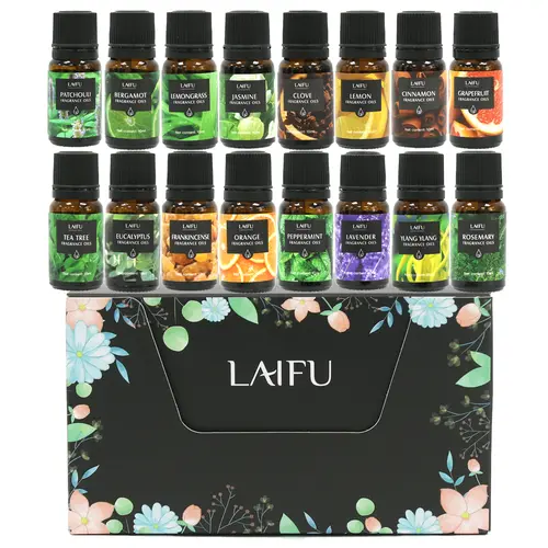 Essential Oils Set for Diffuser, Aromatherapy, Candle Making, Perfume, Home Fragrance, Humidifier, Ideal Gifts, Included Rosemary, Jasmine, Grapefruit, Lemon, Patchouli, Clove and More (16x10ml) Health Fitness