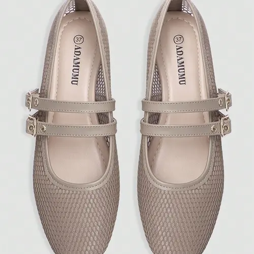 Women's Casual Mesh Mary Jane Flat Shoes, Breathable & Comfortable Design, Ideal for Daily Wear, Summer Flats