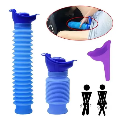 750ml Collapsible Foldable Urinal Bucket - Leakproof Reusable Compact Camping Equipment, Outdoor Travel Accessory for Camping, Emergency Use