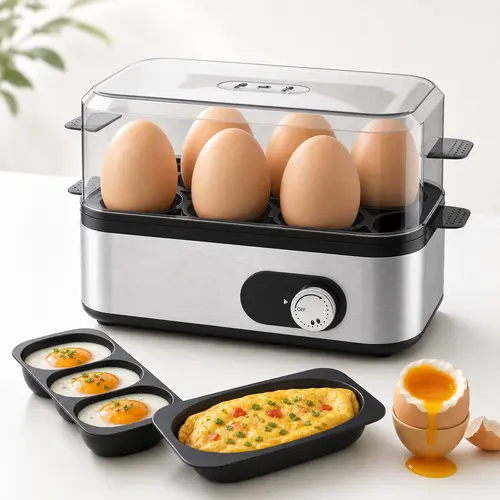 TMWINGS Rapid Egg Cooker, 6 Egg Capacity Electric Egg Boiler for Hard Boiled, Poached, Scrambled or Omelet, Auto Shut-Off, Perfect for Home, Dorm, Camping & Outdoor, BPA-Free,back to school,back to school haul