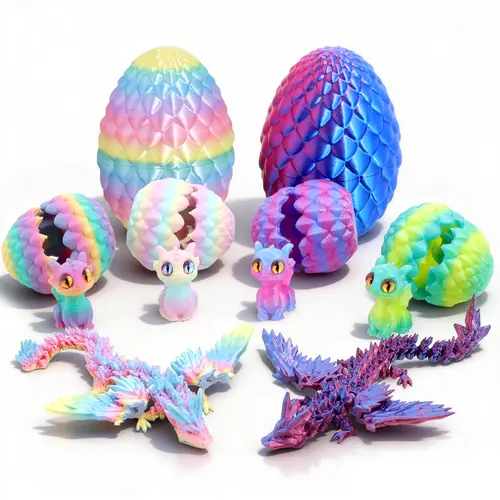 [BackToSchool] Vvinca Articulated Crystal Dragon Family with Wings, Mystery Box Hatching Fidget Toy, 3D Printed Art Sensory Toy & Birthday Gift for Kids，Outdoor #tiktokshopsummersale