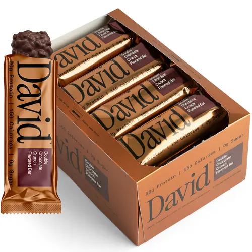 Double Chocolate Flavored Bars – 20g Protein 150 Calories 0g Sugar – Includes 12 Bars – High Protein Snack