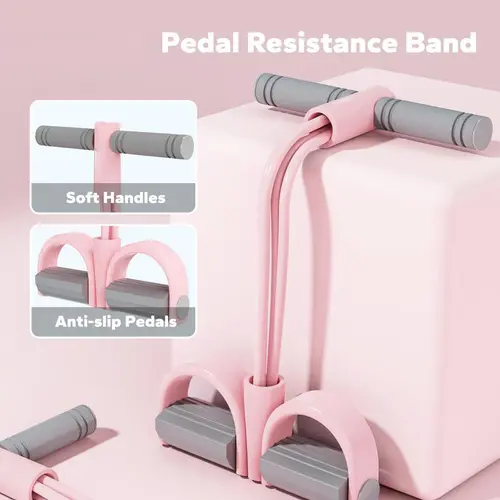 Upgrade Pedal Resistance Device,Multifunction Pedal Resistance Band,6-Tubes Elastic Foot Pedal Resistance Bands for Abdomen Waist Arm Leg Stretching Training with Soft Handles & Anti-slip Pedals Fitness Accessories Fitness Equipment Home Workout