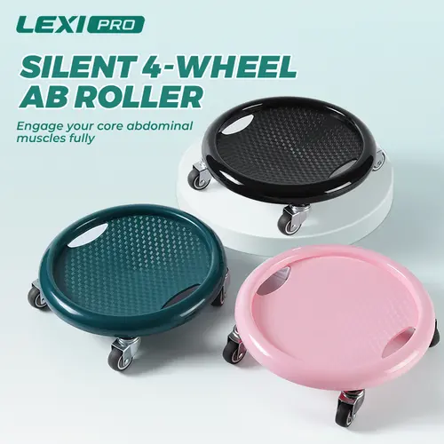 LEXIPRO Silent 4-Wheel Ab Roller - Ab Trainer, Tummy Exercise Equipment, Abdominal Exercise Machine for Men & Women - At Home Gym Equipment, Core Training Gear for Defined Abs & Strength Building, Home Workout Gear
