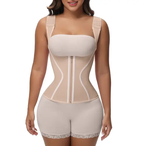 SHAPSHE Women's Corset Waist Shapewear Adjustable Hooks & Straps Hourglass Girdle Workout Bodysuit for Comfort & Style