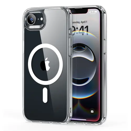 ESR Acrylic Protective Casing for iPhone 17e/16e, Classic Hybrid Magnetic Smartphone Accessory, MagSafe-Compatible, Military-Grade Shockproof Protection