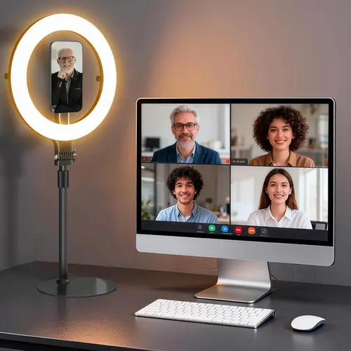 Magnetic Ring Light with Stand for iPhone Mag Safe, 5000mAh Rechargeable Ring Light with Stand, 3000k-6500K Phone Tripod with Light for Video, Photography, Live Stream, TikTok, YouTube