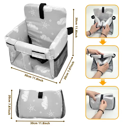 Shopping Cart Seat Pad, Soft Comfortable Cozy High Chair Cushion, Multi-Purpose Foldable Design, Easy to Carry, Newborn Stroller Seat Cushion, Stroller Accessories