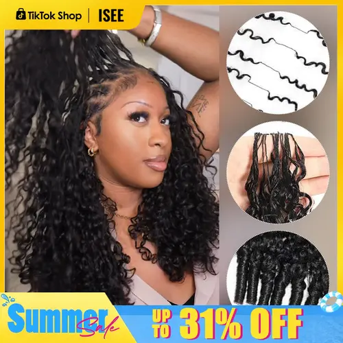 【Price Dropped】ISEE HAIR Human Hair Crochet Hair Extensions – Miracle Knots Pre-Separated Crochet Braids, Knotless Boho Braids, Mermaid Braids, Goddess Braids, Burmese Curly, Kinky Curly, Water Wave#SoHoChic #TikTokShopBackToSchool