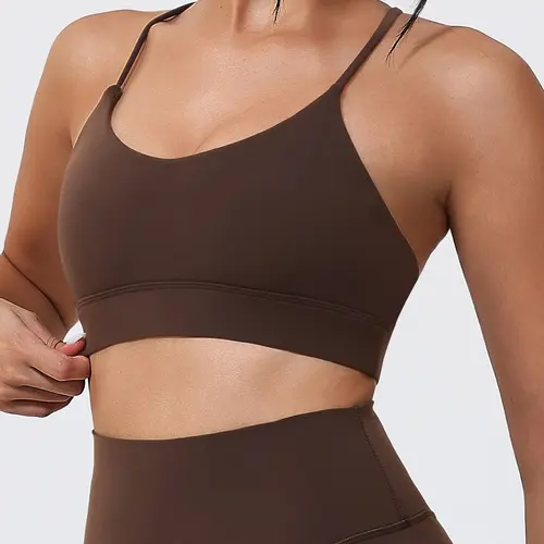 Women's Sexy Backless Sports Bra, Exercise Bra, Workout Bras, Yoga Activewear, Yoga Wear Fitness, Yoga Underwear, Cross-Back Design, Nylon Spandex Fabric, Soft Breathable Comfort, All Seasons, Sportswear Bra