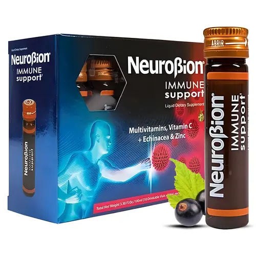 Neurobion Dietary Nutrition Drink Supplement, Liquid Vitamin with Vitamin C, Echinacea, Zinc & Essential Minerals, Immune Support, Daily Nutrition, 10 Vials x 10 ml, Dietary Nutrition Supplement