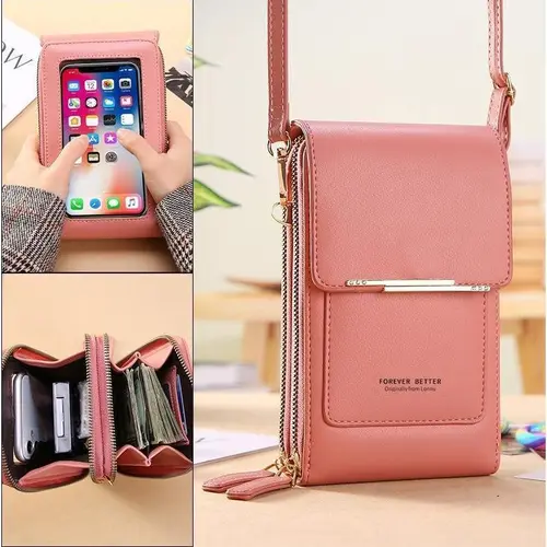 2026 Trendy Minimalist Elegant Women's Touchscreen Ready Crossbody Phone Wallet Purse, Multi Card Slots, Coin Pouch, Adjustable Strap, Water-Resistant, Hands-Free for Shopping Travel, Multi-Color Sports & Outdoor Gym Accessory, Crossbody Purses
