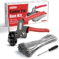 DAFONSO 304 Stainless Steel Cable Tie Gun Kit - 1 Metal Tensioning Gun, 1 Unlocking Tool, 110 Pcs Ties (11.8in), 200LBS Tensile Strength, UV Resistant for Outdoor Securing, Chicken Coops, Auto Projects, Heavy Duty