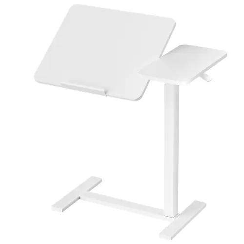 Sweetcrispy Store-Overbed Bedside Table with Wheels, Adjustable Hospital & Home Use Bed Table, Rolling Laptop Table, Mobile Standing Desk