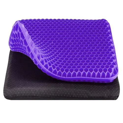 Heavy Duty Rubber Chair Seat Cushion - Chair Protector with Double-Thick Honeycomb Grid Gel Pad, Breathable Cover, Firm Pressure Relief, Flexible Desk-Long Support, Dynamic Seat Shift & Proactive Physical Relaxation for Patio, Office Use