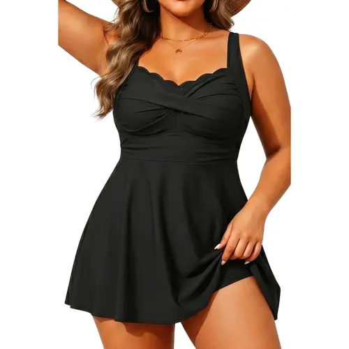Aqua Eve Plus Size Swim Dress - Two Piece Tankini Tummy Control Bathing Suit with Shorts 2026 Swimsuit