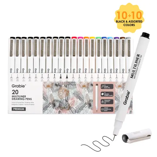 Grabie Waterproof Multiliner Drawing Pen Set - Artist Sketching Pens, Class Reward Gift Idea, Art Pens, TikTokShopBackToSchool
