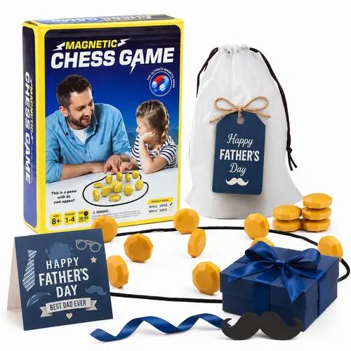 Magnetic Chess Board Game with Rope, 2-Player Tabletop Strategy Toy, Board Family Game for Travel & Party, Viral TikTok Gift Idea, Board Family Games, Tabletop Magnetic Strategy Family Party Game
