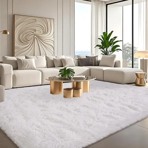 Silk-Cloud Series - Sleek Premium Velvet Area Rug, Ultra-Smooth Touch Silky Microfiber, Non-Slip & Shed-Free Minimalist Shag Rug for Bedroom #Summervibes