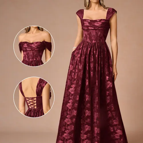 AZAZIE Women's Hazel Floral Fil Coupe A-Line Dress with a Ruched Cowl Neck and Corset Bodice for Wedding Guests sohochic