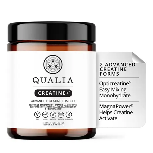 Qualia Creatine+ | 30-Day Supply | Advanced Creatine Complex | 2 Creatine Sources + Magnesium | Optimized Creatine Absorption | Muscle Performance, Brain Function & Healthy Aging