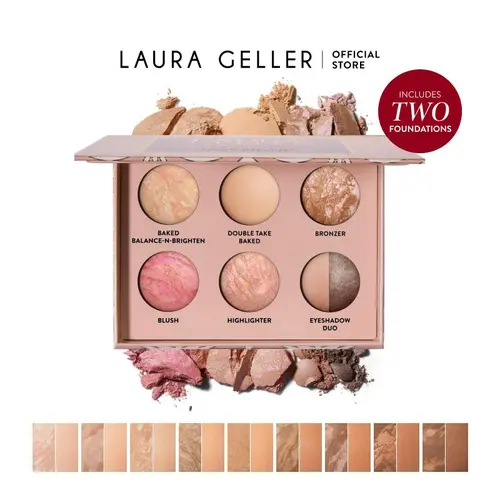 Laura Geller Baked Icons Complete Full Face Palette - Includes 2 Powder Foundations, Blush, Highlighter, Bronzer, Eyeshadow