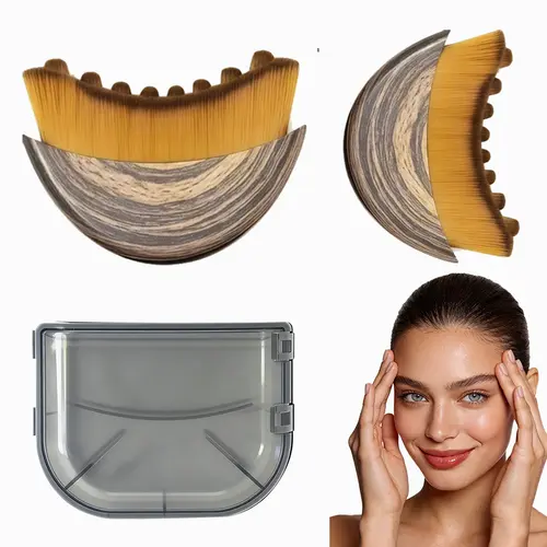 【Buy 1 Get 1 Half Off】Ergonomic Silicone Dry Brush - Facial Slimming & Massage Tool for Jawline-Chin Sculpting, Lymphatic Drainage, 2pcs Lymphatic Contour Face-Body Brush for Fatigue Relief